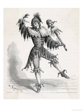 Jester in Cap and Bells Giclee Print Jester in Cap and Bells Giclee Print