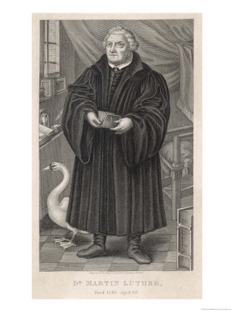Martin Luther with a Swan Giclee Print Martin Luther with a Swan Giclee Print