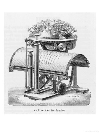 The Remarkable Typewriter Invented by Rasmus Hans Malling Johan Hansen in 1865 Giclee Print