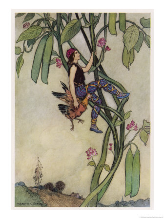 Jack Climbing Stalk Giclee Print Jack Climbing Stalk Giclee Print