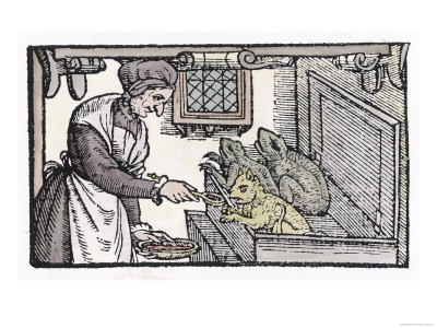 Witch Feeds Her Familiars Giclee Print Witch Feeds Her Familiars Giclee Print