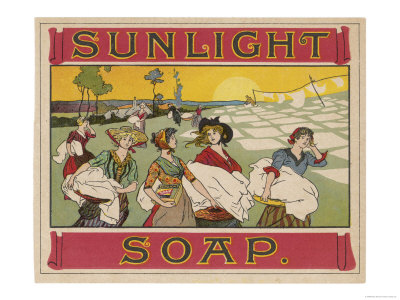 Advertisement for Sunlight Soap, Girls Bring Their Washing in from a Field