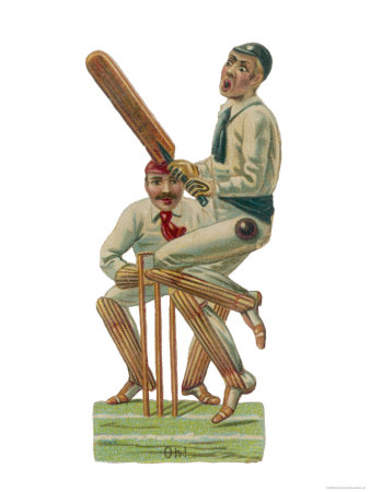 Batsmen and Wicketkeeper Giclee Print Batsmen and Wicketkeeper Giclee Print