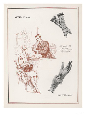 Lady Tries on Some Gloves Giclee Print Lady Tries on Some Gloves Giclee Print