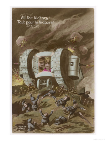 Postcard with Tank Giclee Print Postcard with Tank Giclee Print