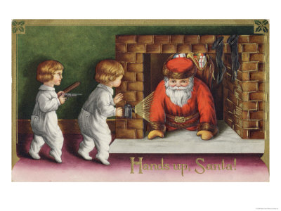 Hands up Santa! Giclee Print Hands up Santa! Giclee Print