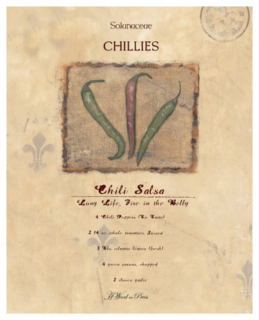 Chili Salsa Giclee Print Chili Salsa Giclee Print