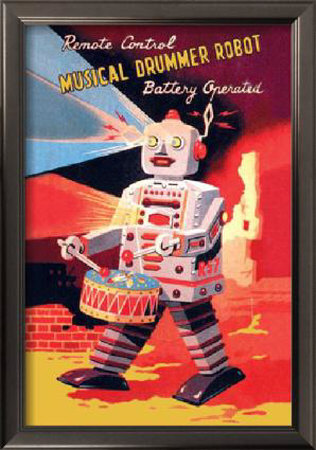 Musical Drummer Robot Framed Print Musical Drummer Robot Framed Print