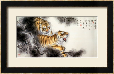 Tigers and Pine Framed Print Tigers and Pine Framed Print