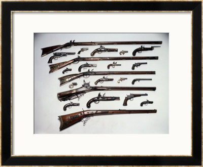Collection of Firearms Framed Print Collection of Firearms Framed Print