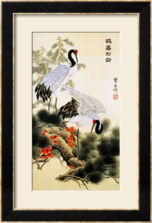 Cranes and Pine Tree Framed Print Cranes and Pine Tree Framed Print