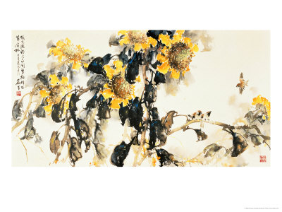 Sunflowers in Fall Giclee Print Sunflowers in Fall Giclee Print