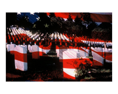u.s.flag in cemetary Photographic Print u.s.flag in cemetary Photographic Print