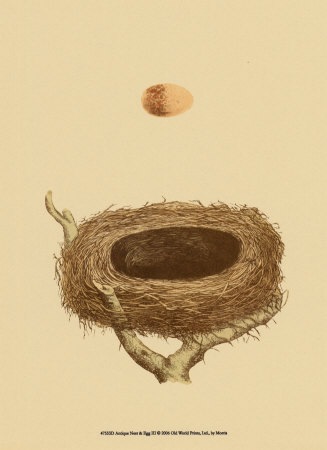 Antique Nest and Egg III Print Antique Nest and Egg III Print