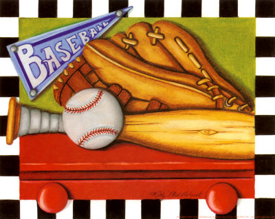 Baseball on Baseball Print By Kathy Middlebrook At Art Com