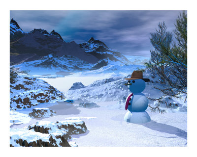 SNOWMAN IN THE NIGHT Photographic Print SNOWMAN IN THE NIGHT Photographic Print