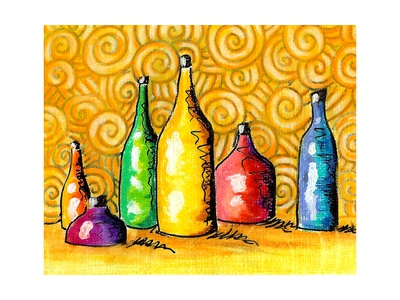 Glass Bottles Giclee Print Glass Bottles Giclee Print