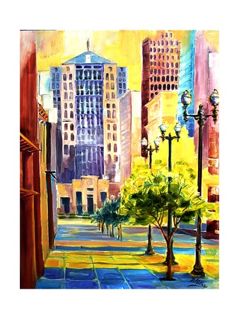 Dawn in Chicago Giclee Print Dawn in Chicago Giclee Print