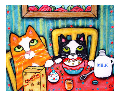 Cereal Cats Giclee Print Cereal Cats Giclee Print