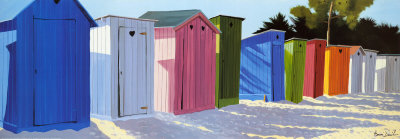 Row of Beach Shacks Print Row of Beach Shacks Print