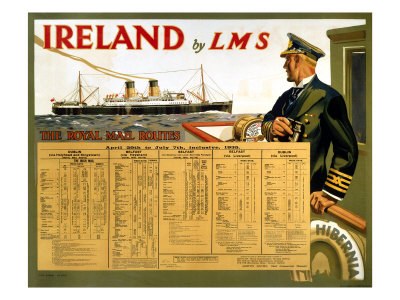 Ireland by LMS, the Royal Mail Giclee Print Ireland by LMS, the Royal Mail Giclee Print
