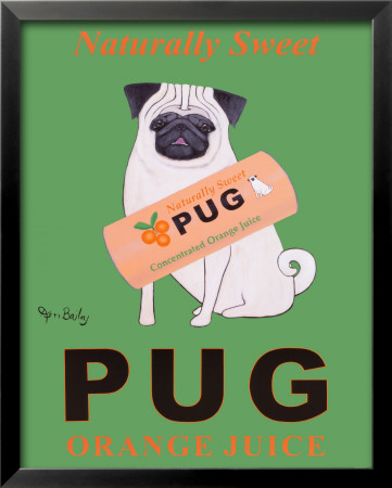Pug Orange Juice Framed Print Pug Orange Juice Framed Print