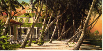 Island House Stretched Canvas Print Island House Stretched Canvas Print