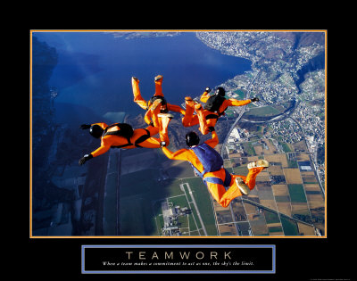 Teamwork: Skydivers Print Teamwork: Skydivers Print