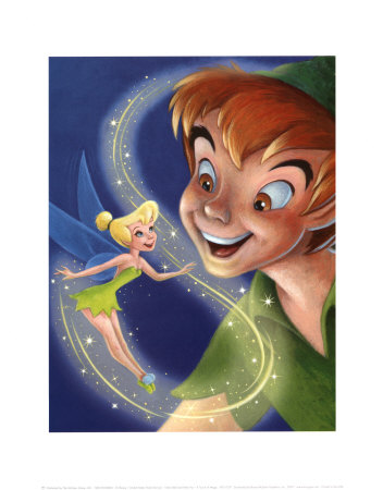 Tinker Bell and Peter Pan A Touch of Magic Print zoom view in room