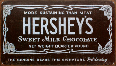 Hershey's Old Label Tin Sign Hershey's Old Label Tin Sign