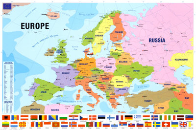 Map of Europe Poster Map of Europe Poster