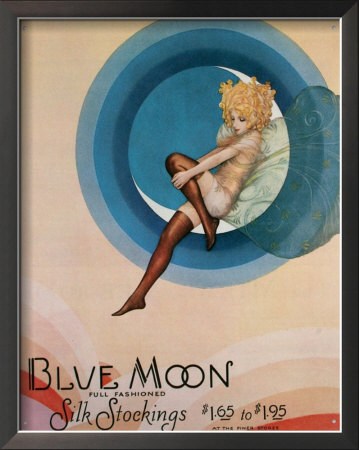Blue Moon Stockings Framed Sign Blue Moon Stockings Framed Sign
