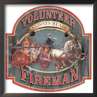 Volunteer Fireman Framed Sign Volunteer Fireman Framed Sign
