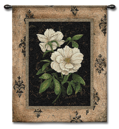 Silver Peony Wall Tapestry Silver Peony Wall Tapestry