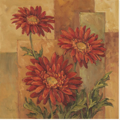 Daisies Terra Cotta Stretched Canvas Print Daisies Terra Cotta Stretched Canvas Print