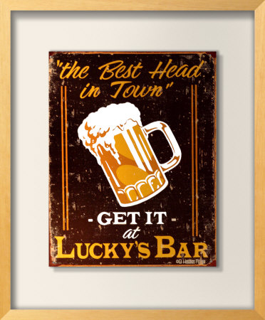 Lucky's Bar Framed Sign Lucky's Bar Framed Sign