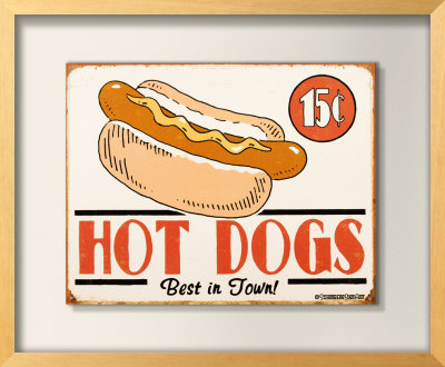 Hot Dogs Framed Sign Hot Dogs Framed Sign
