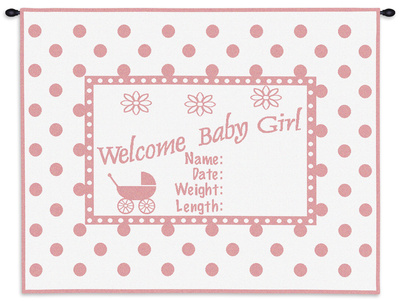 Baby Wall Posters on Welcome Baby Girl Wall Tapestry At Art Com