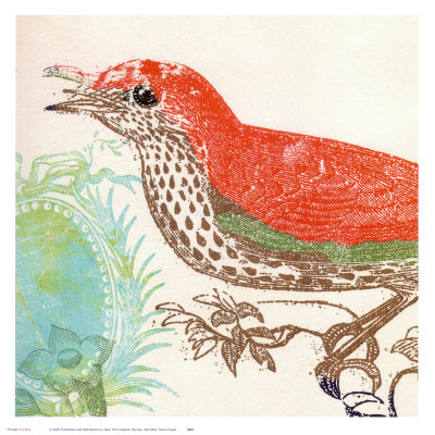  Print on Red Bird Print By Swan Papel At Art Co Uk
