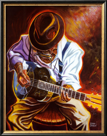 Strummin' Blues Framed Print Strummin' Blues Framed Print