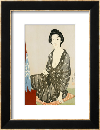 black and white patterns to print. A Beauty in a Black Kimono