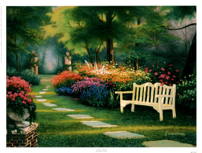 Garden Bench Print Garden Bench Print