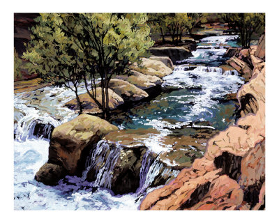 Havasupi Waterfall Giclee Print Havasupi Waterfall Giclee Print
