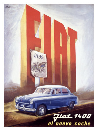 Fiat 1400 Giclee Print Fiat 1400 Giclee Print