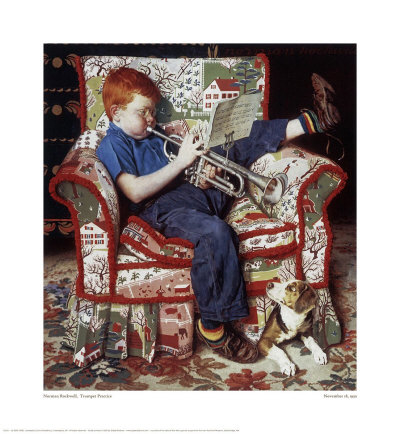 Trumpet Practice Giclee Print Trumpet Practice Giclee Print