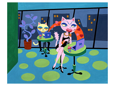 Net Cafe Giclee Print Net Cafe Giclee Print