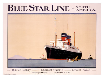 Blue Star Line Giclee Print Blue Star Line Giclee Print