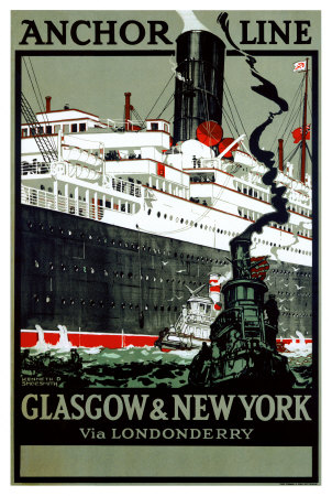 "Anchor Line, Glasgow to New York" Giclee Print