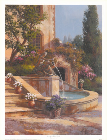 Courtyard Fountain Print Courtyard Fountain Print