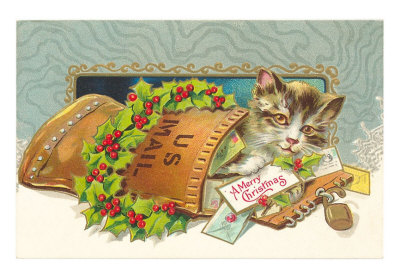 Kitten in Christmas Stocking Print Kitten in Christmas Stocking Print